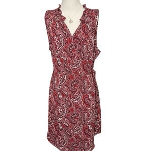Paisley Burgundy Sleeveless Dress